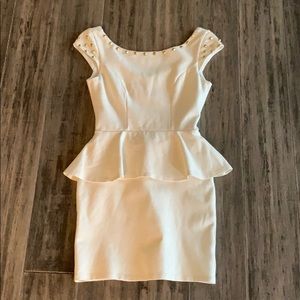 Arden B peplum body con dress